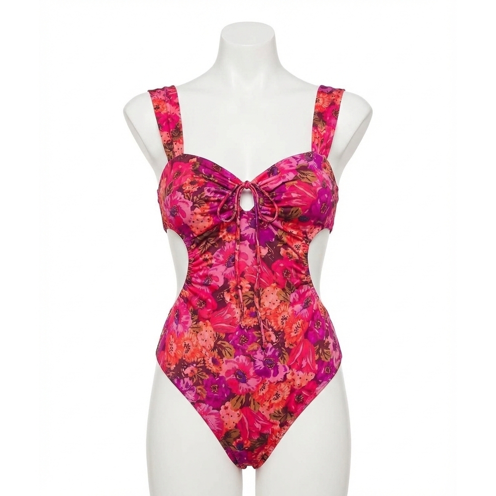NEW FOR LOVE & LEMONS lauren floral bodysuit in red